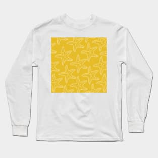 starfish aloha hawaii pattern yellow and white Long Sleeve T-Shirt